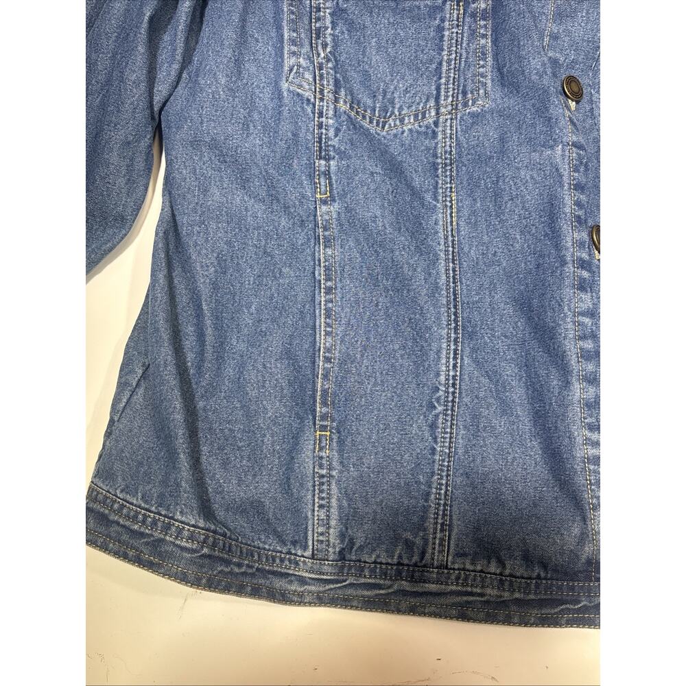 Vtg Womens Denim & Co Jean Jacket Sz 2X Floral Embroidered Light Weight - Picture 7 of 16